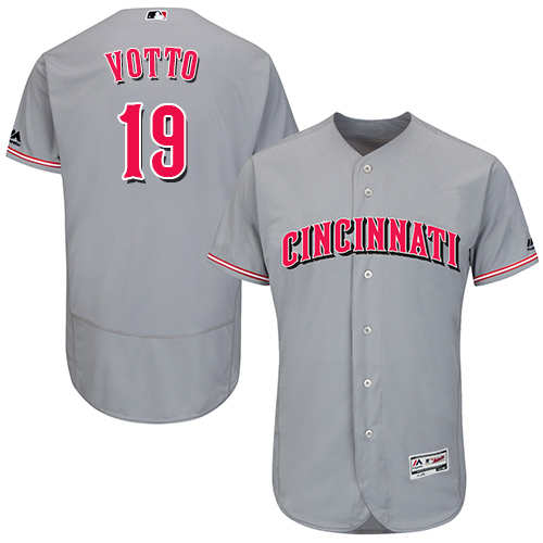 Reds #19 Joey Votto Grey Flexbase Authentic Collection Stitched MLB Jersey